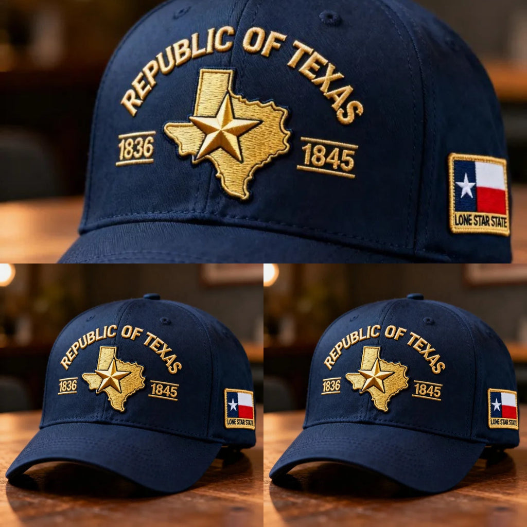 🔥LAST DAY 70% OFF -  ⭐🤠Republic of Texas Embroidered Hat 🔥Buy 2 FREE SHIPPING