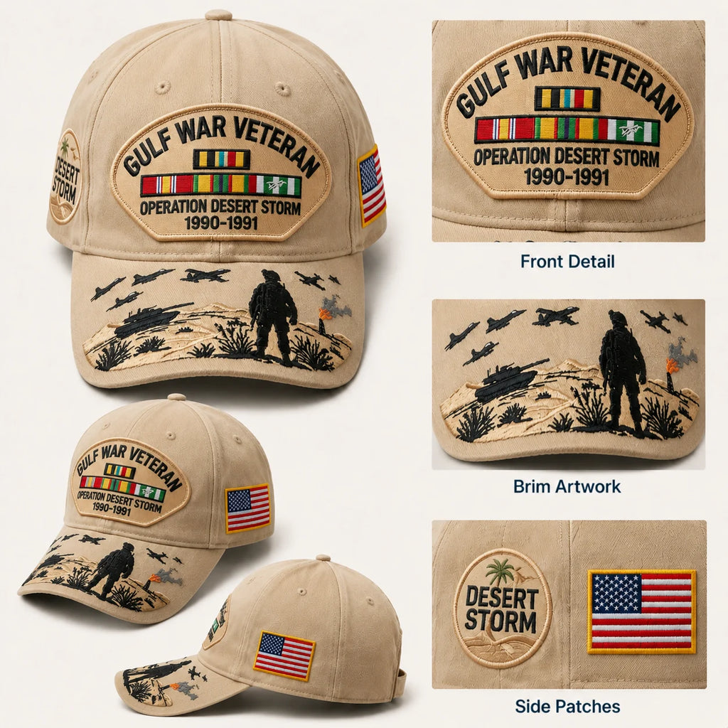 ⚡ Limited Production -Stock Moves Quickly ⚡Gulf War Veteran Tribute Cap🎁 Free Honor Coin With Every Cap Purchase