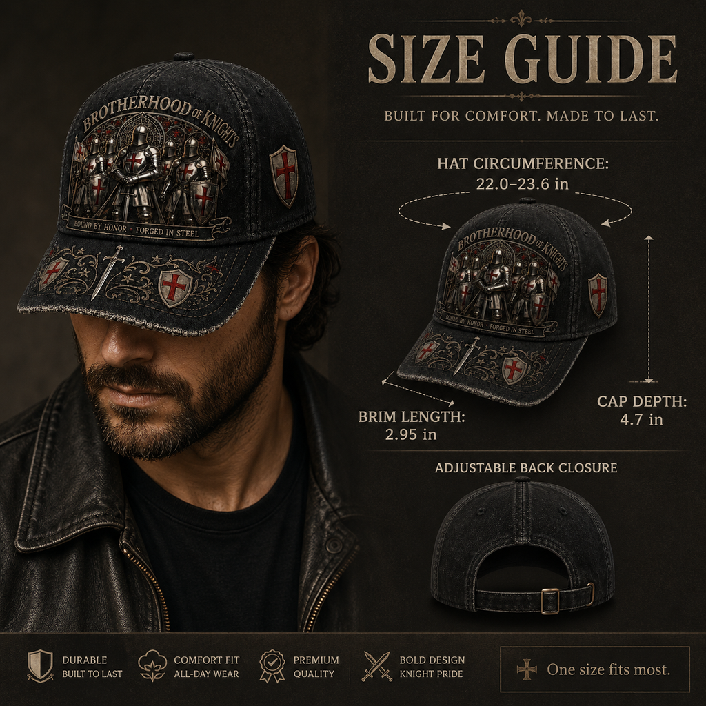 🔥Limited time 70% OFF - ⚔️ Brotherhood Of Knights Honor Cap 🎁 Free Honor Coin With Every Cap Purchase