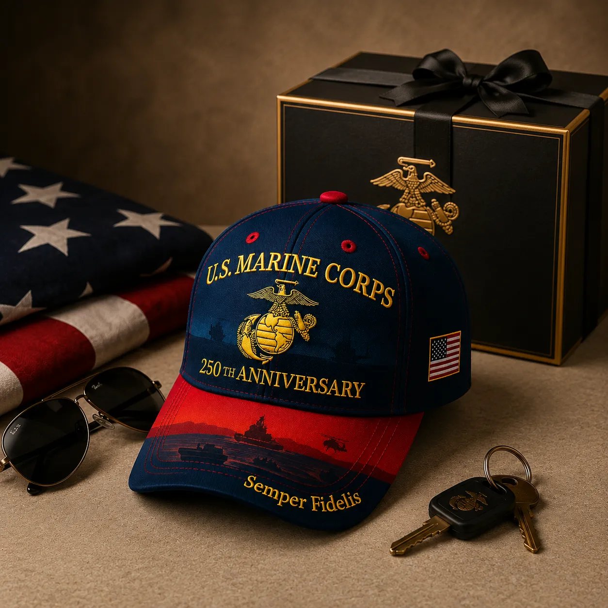 🔥Limited time 70% OFF -✨U.S. Military 250th Anniversary Embroidered Cap (Marine Corps & Navy Edition)