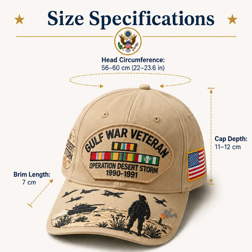 ⚡ Limited Production -Stock Moves Quickly ⚡Gulf War Veteran Tribute Cap🎁 Free Honor Coin With Every Cap Purchase