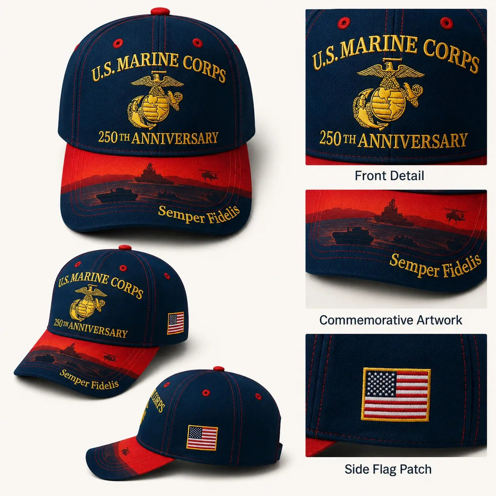 🔥Limited time 70% OFF -✨U.S. Military 250th Anniversary Embroidered Cap (Marine Corps & Navy Edition)