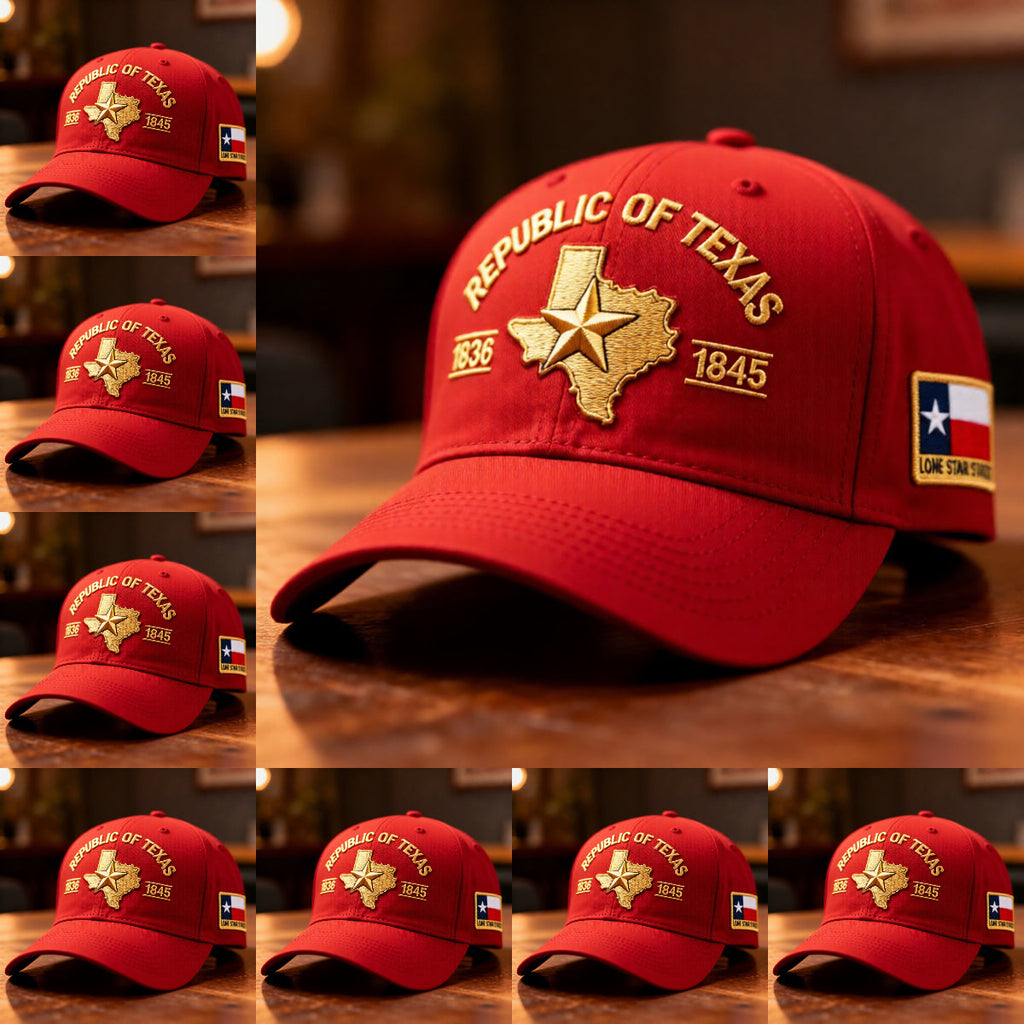🔥LAST DAY 70% OFF -  ⭐🤠Republic of Texas Embroidered Hat 🔥Buy 2 FREE SHIPPING