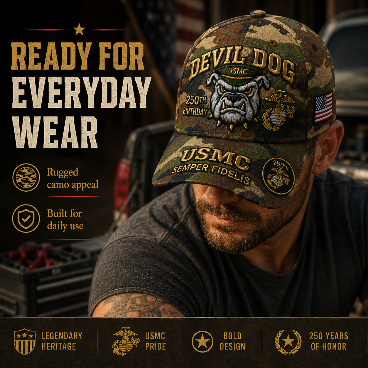 🔥250th Anniversary 70% OFF - 🦅Devil Dog USMC 250th Birthday Commemorative Cap (🔥Buy 2 FREE SHIPPING)