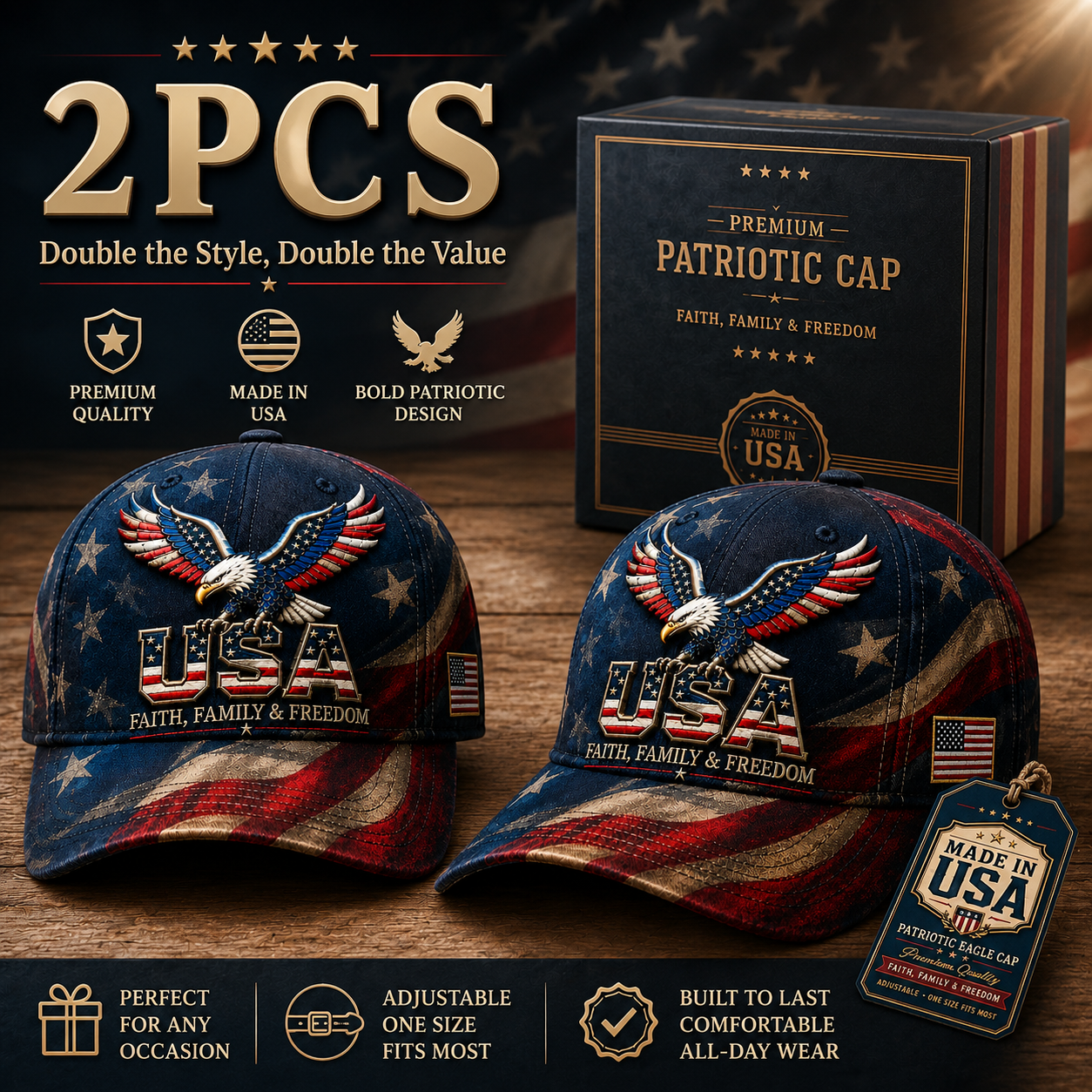 🔥Limited time 70% OFF -🦅USA Faith, Family & Freedom Cap(Breathable & Lightweight Comfort & Unisex Fit)