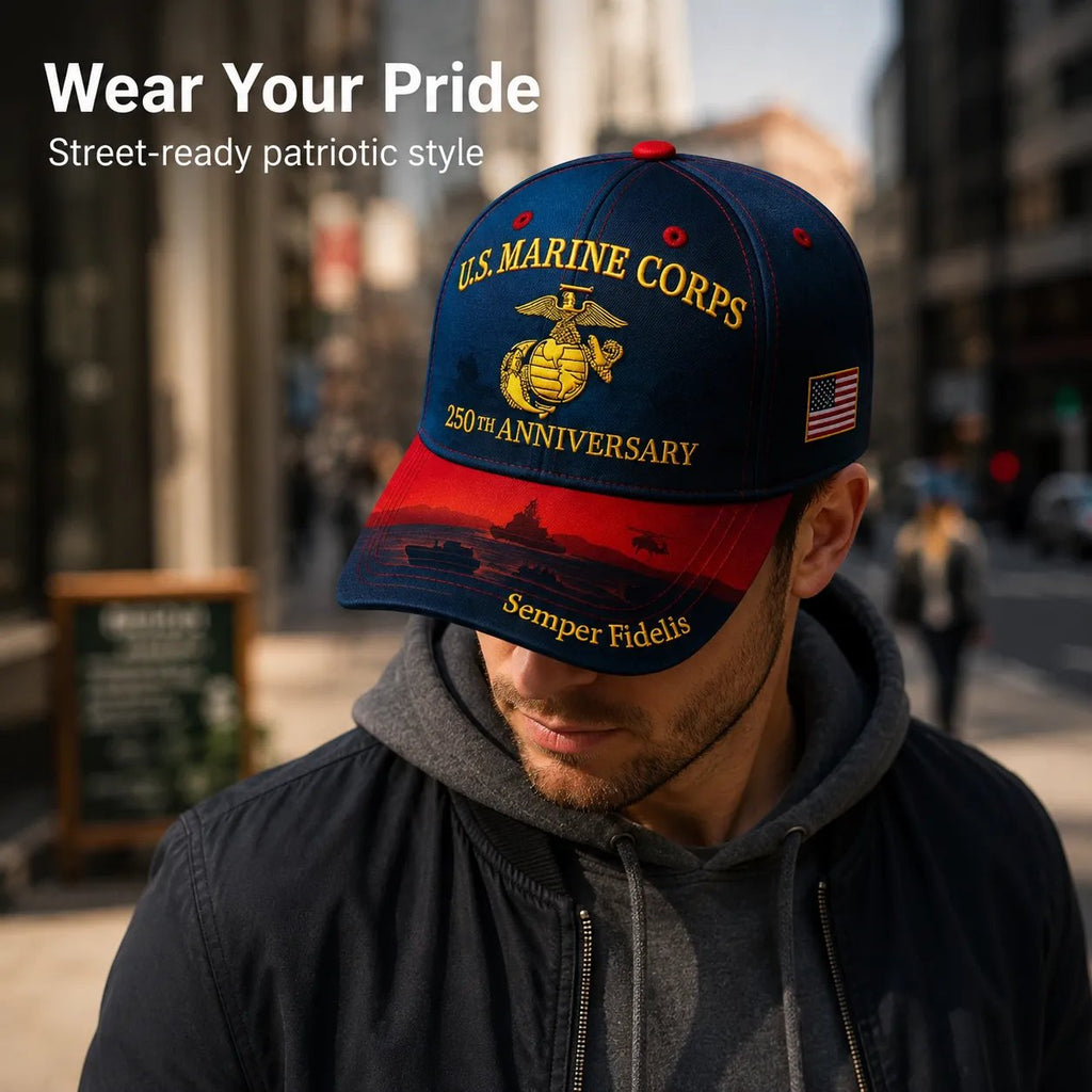 🔥Limited time 70% OFF -✨U.S. Military 250th Anniversary Embroidered Cap (Marine Corps & Navy Edition)