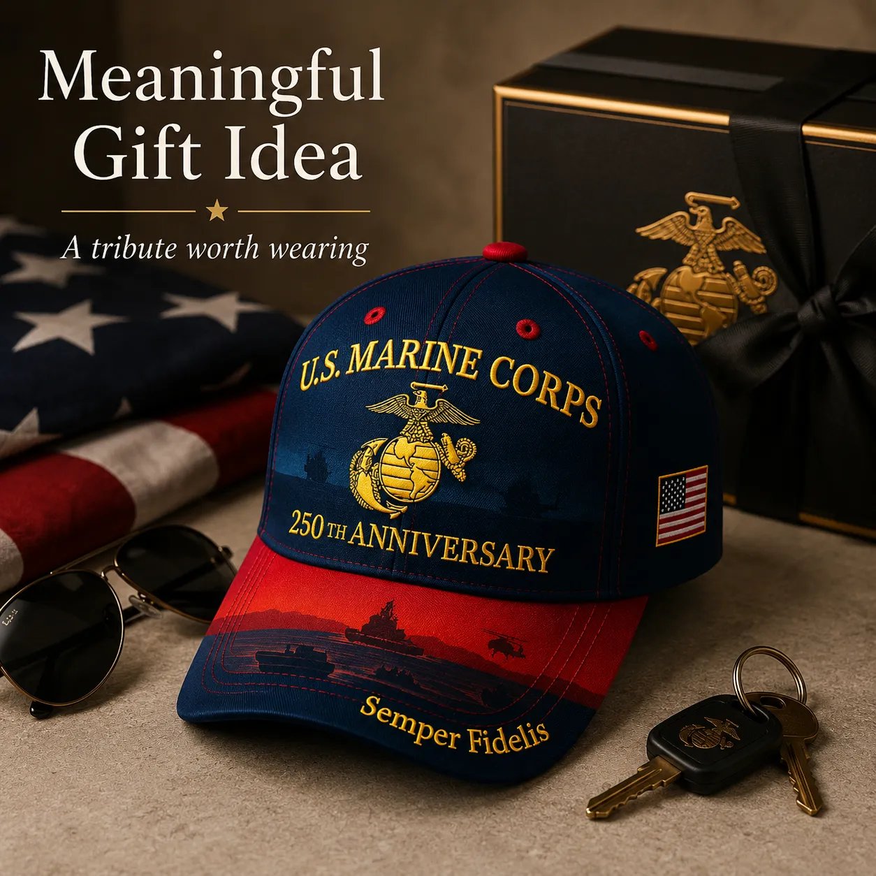 🔥Limited time 70% OFF -✨U.S. Military 250th Anniversary Embroidered Cap (Marine Corps & Navy Edition)