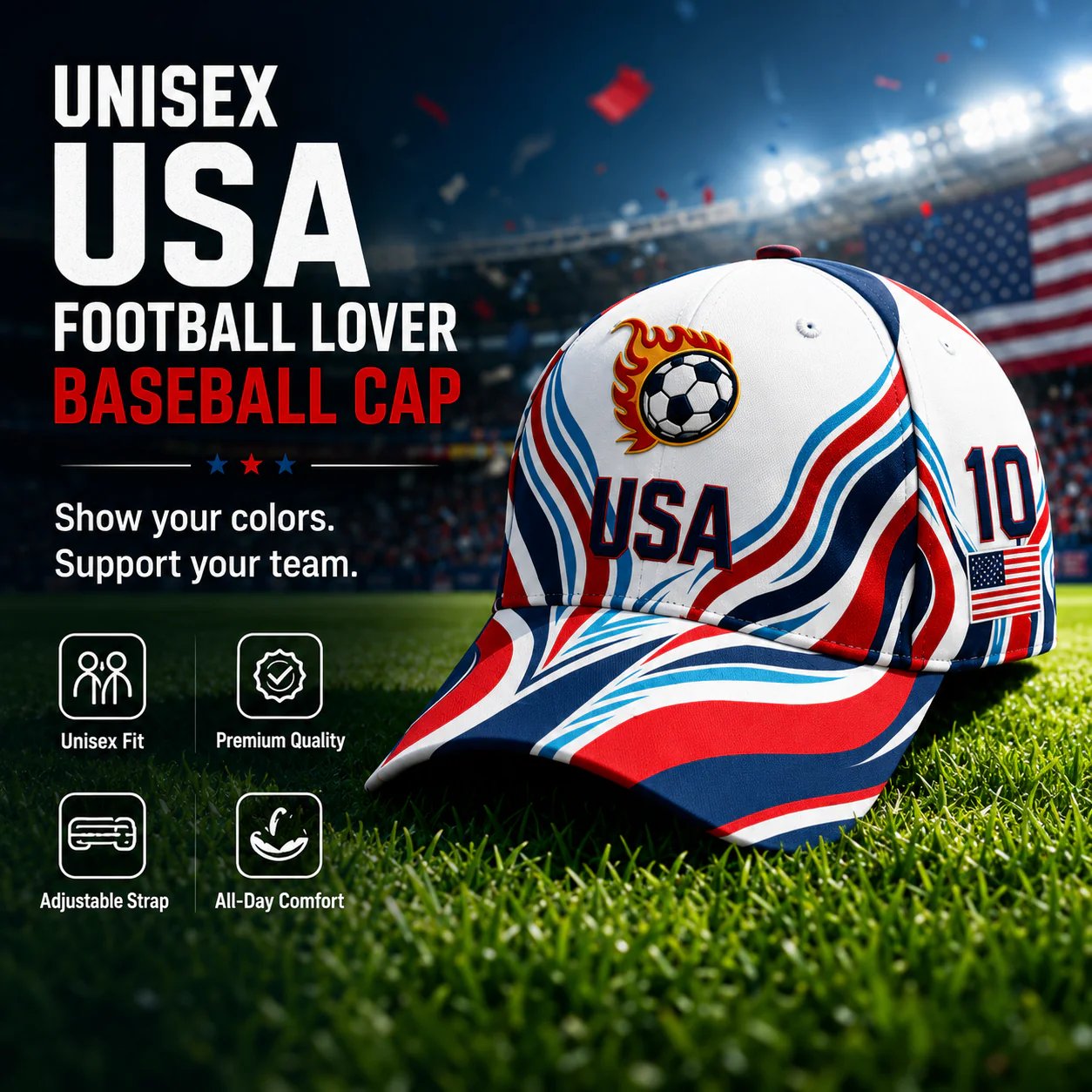 🔥Limited Edition - Unisex USA Football Lover Baseball Cap🧢